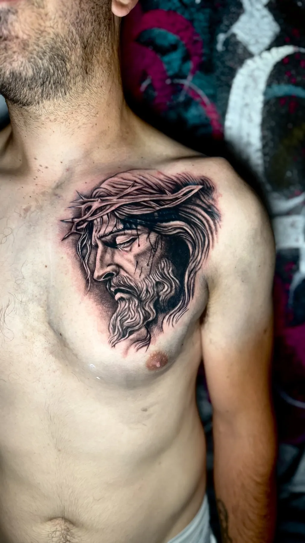 Retrato de Cristo en el pecho — Clandestine Art Studio Marmolejo